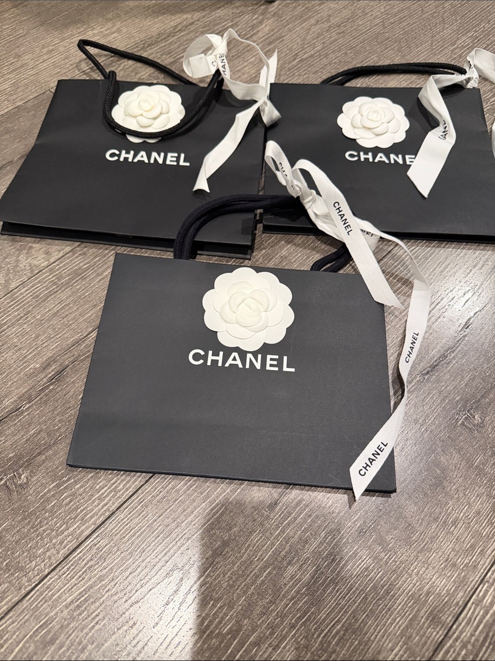 ✨ CHANEL Black Shopping Bag Bundle – Set of 3 ✨